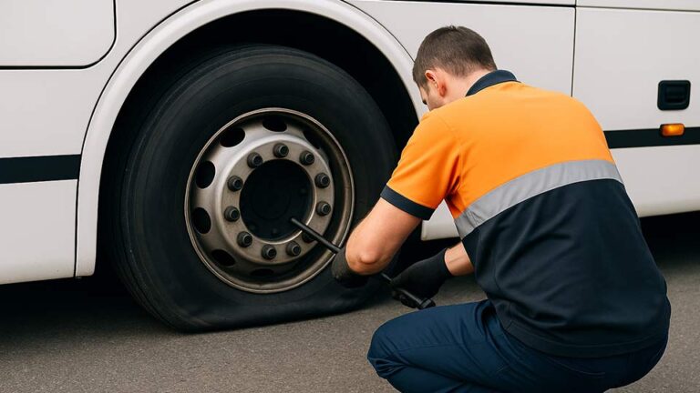 bus pneumatique : dépannage crevaison autocar en urgence